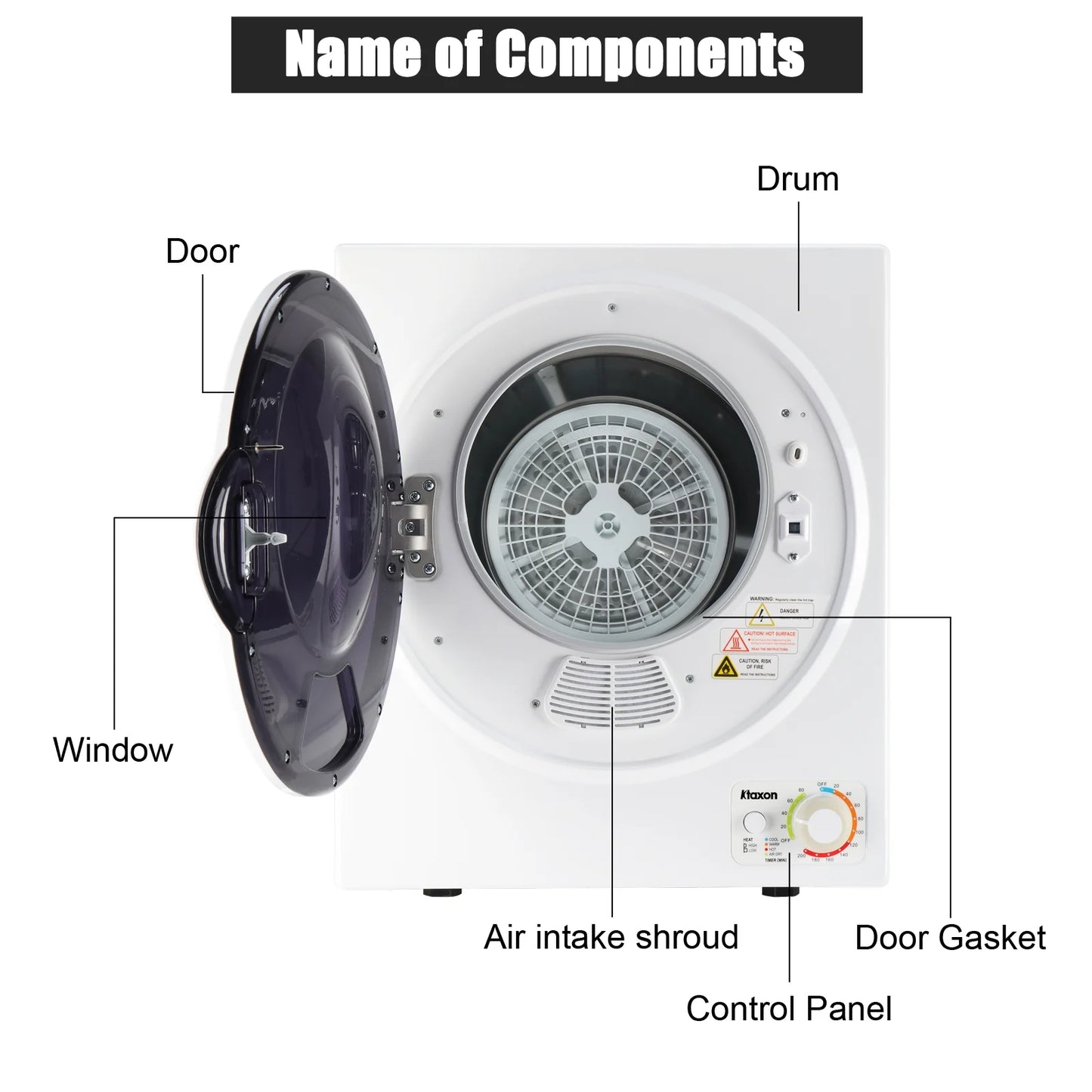 Ktaxon 1.6 cu. ft. Compact Electric Dryer - White