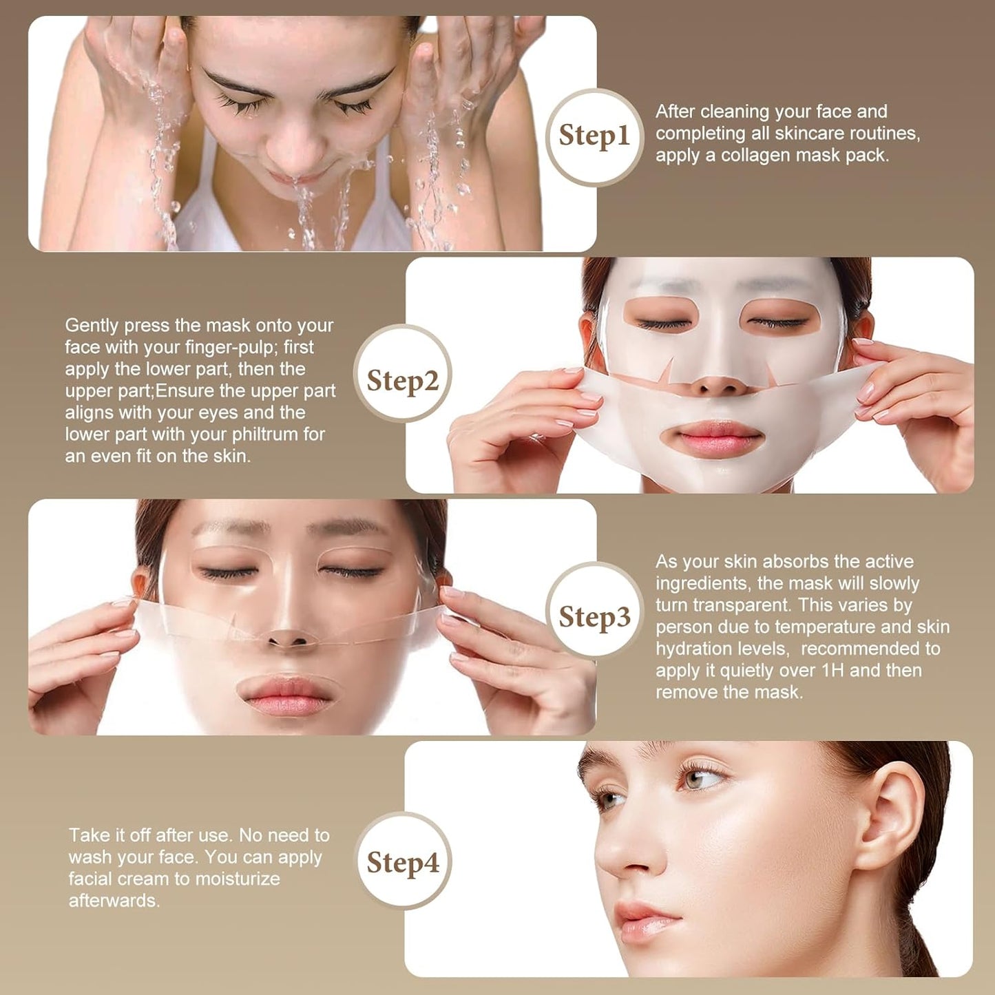 ISTON Collagen Face Masks – 6-Pack for Hydration & Anti-Aging