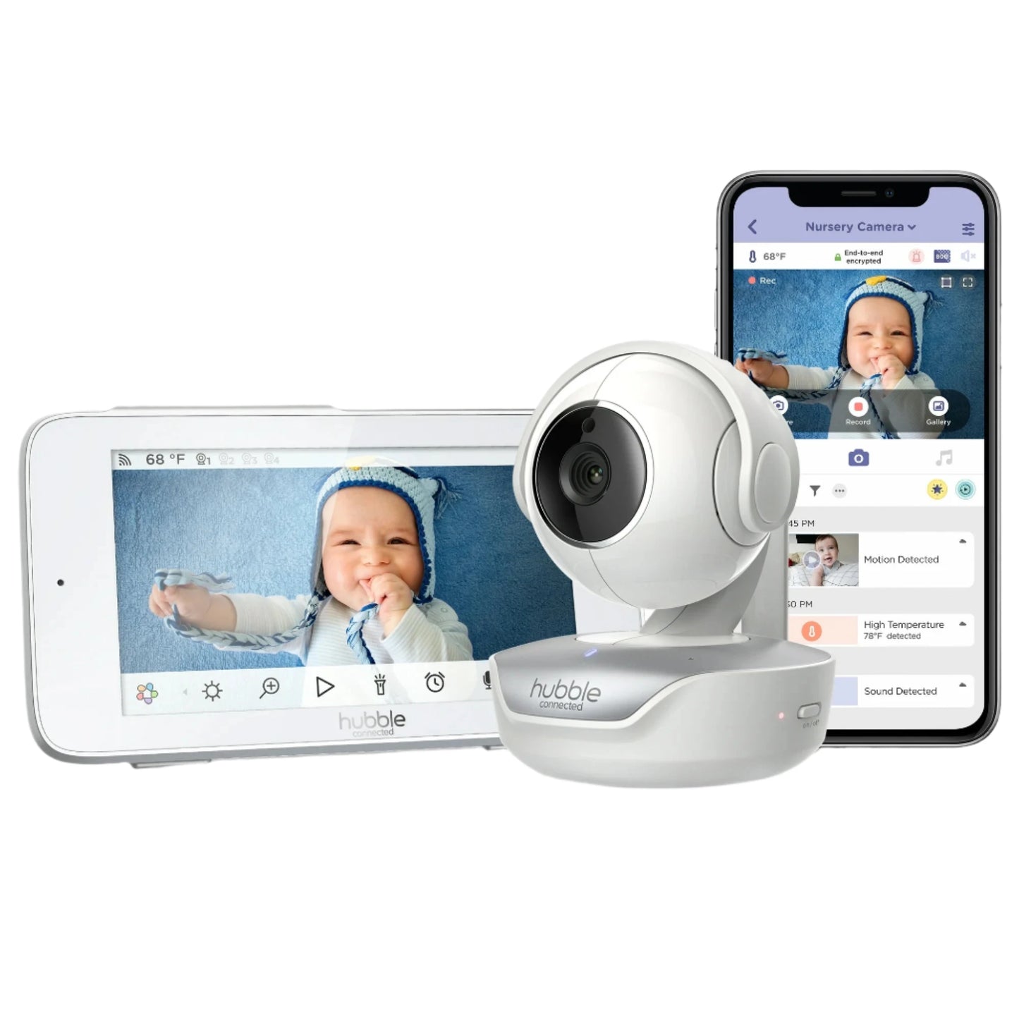 Hubble Connected Nursery Pal Premium, 5” Smart HD Baby Monitor with Touch Screen Viewer - Used