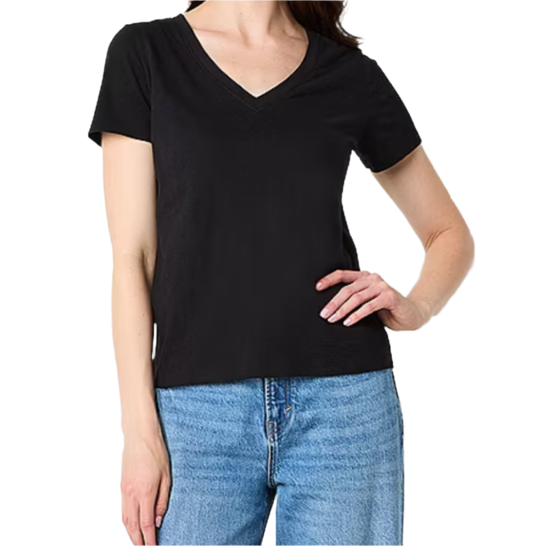 A.n.a V Neck Tee Solid - Black (Choose Size)