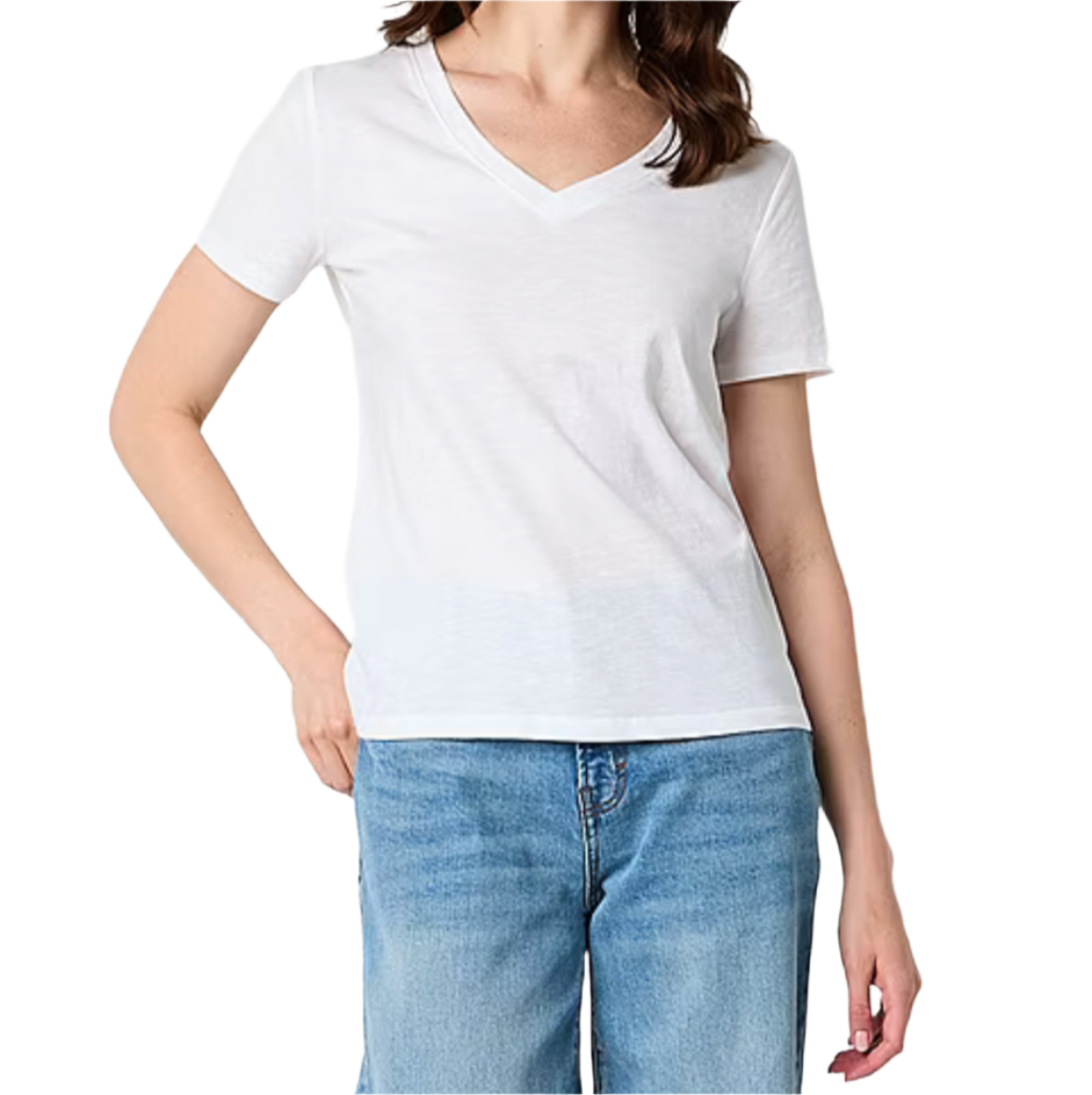 A.n.a V Neck Tee Solid - White (Choose Size)