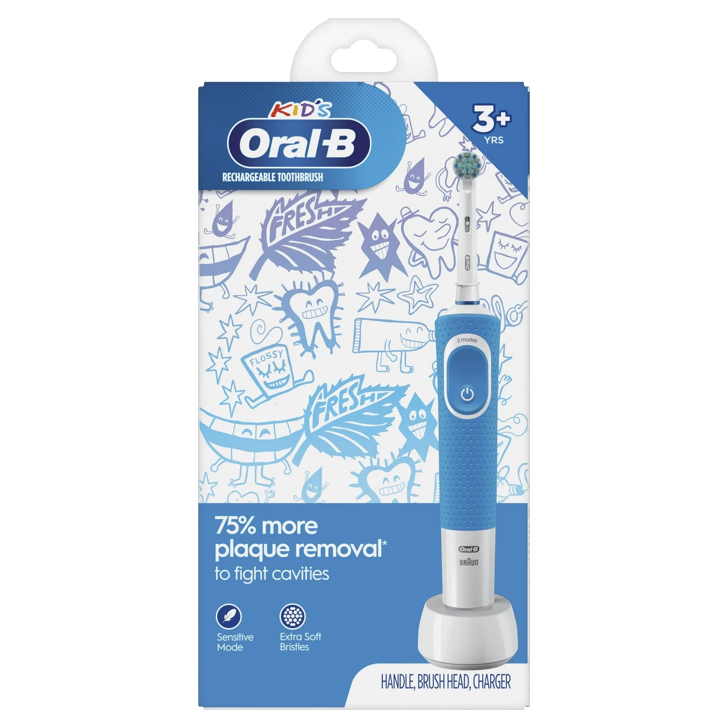 Oral-B Kids Electric Toothbrush with Sensitive Compact Brush Head and Timer
