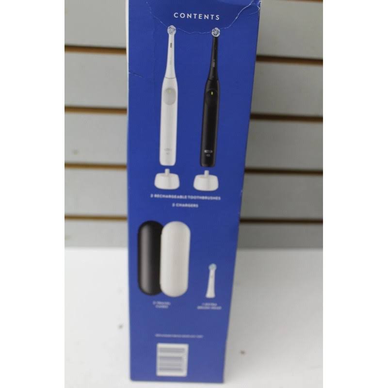 Oral-B iO Series 2 Electric Toothbrush - Pure White & Night Black (2 Ct with 3 Heads)