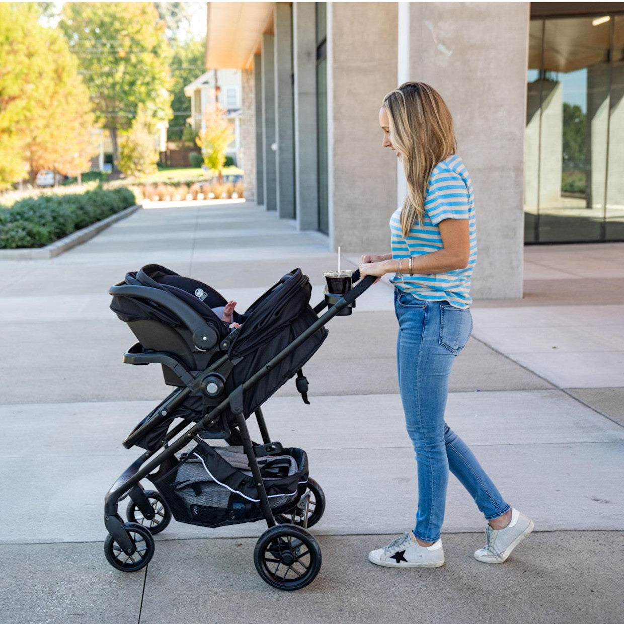 Safety 1st Car Seat Flex 8 in 1 Travel System - Forest Tide