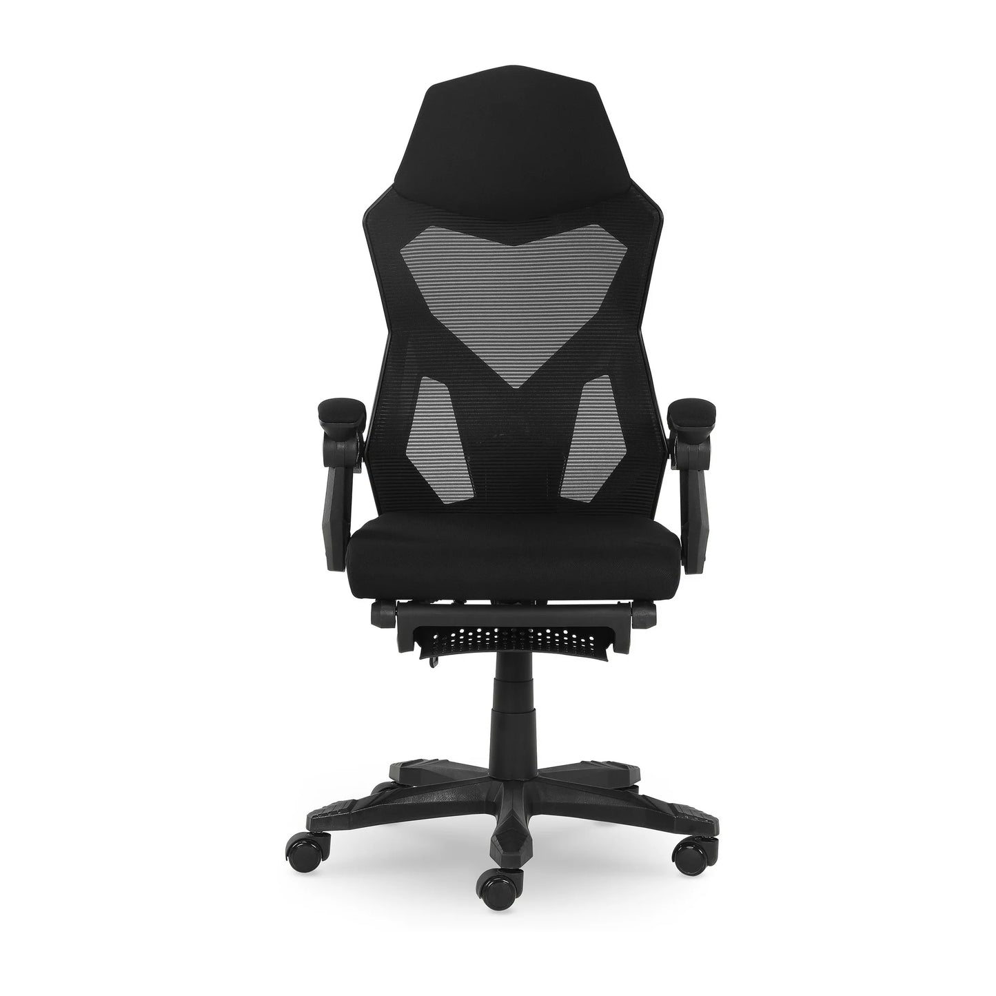 Gamer Gear Gaming Office Chair with Extendable Leg Rest - Black Fabric Upholstery